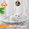 Pet Cat Hammock Hand Woven Cat Swing Tapestry Bead Rope for Cat Perch Wall Hanging Basket Sleeping Mat Home Decor