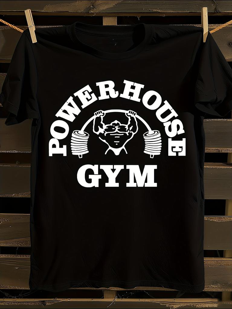 Powerhouse Gym Большой унисекс футболка Мужская футболка Женские футболки с принтом букв Короткий рукав Футболка Повседневная уличная футболка Топ