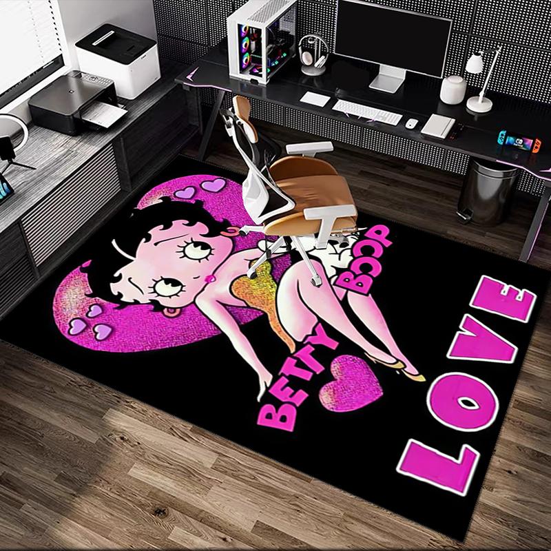1pc Betty Boop Rug, Comfortable Printed Home Area Carpet, Cozy Office Chair Rug