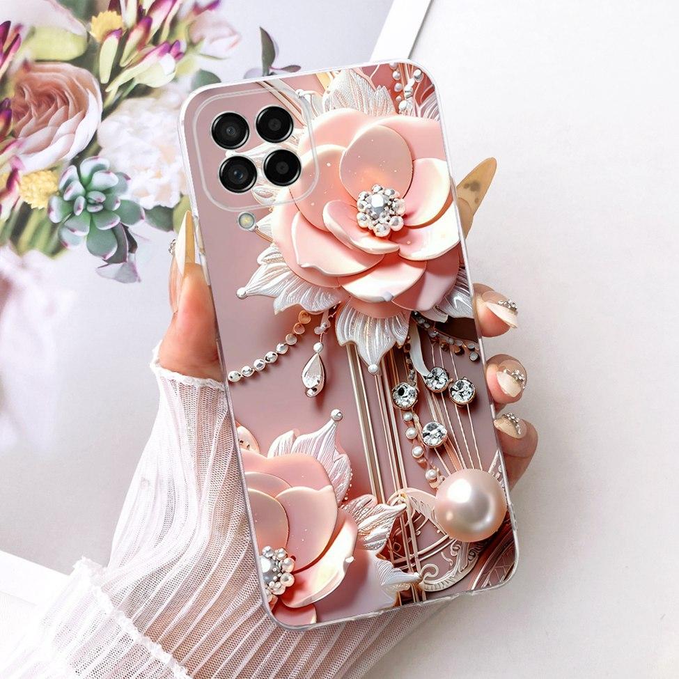 Clear For Samsung M53 5G Case Luxury Fashion Butterfly Funny Cute Painted Cover For Samsung Galaxy M53 5G SM-M536B Casing