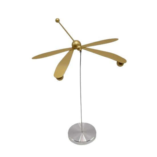 Metal Balance Dragonfly Ornament Alloy Balancing Dragonfly Decoration with Round Base Home Office Desktop Decor