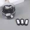 Yousheng 50Pcs Keyring Tags Plastic Key Fobs ID Tags with Split Keyring Paper Insert Key Tags Writing Paper Keychain Organizer