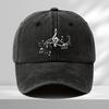 Винтажная Бейсболка Тракер с Музыкальными Нотами Регулируемая Snapback Кепка для Мужчин Женщин Черная с Белым Музыкальным Дизайном