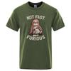 Not Fast Not Furious Kawaii Sloth Print Clothing Men Street Oversized T Shirts Breathable Cotton Streetwear Creativity T-Shirt