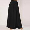 Summer Women's High Waisted Flared Wide Leg Loose Pants Waistband Trousers