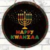 Classic Happy Kwanzaa Wooden Sign - African American Festivals Round Sign for Front Door, Wall Hanging Decor - Ideal Kwanzaa Decor