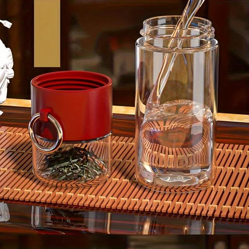 400 мл бутылка для чайной воды из боросиликатного стекла, двухслойная чашка для чайной воды, стакан для заварки, посуда для напитков, бутылка для воды с чайным фильтром
