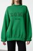 Женская модная стильная толстовка зеленого цвета с подробной вышивкой, широкий вязаный свитшот оверсайз