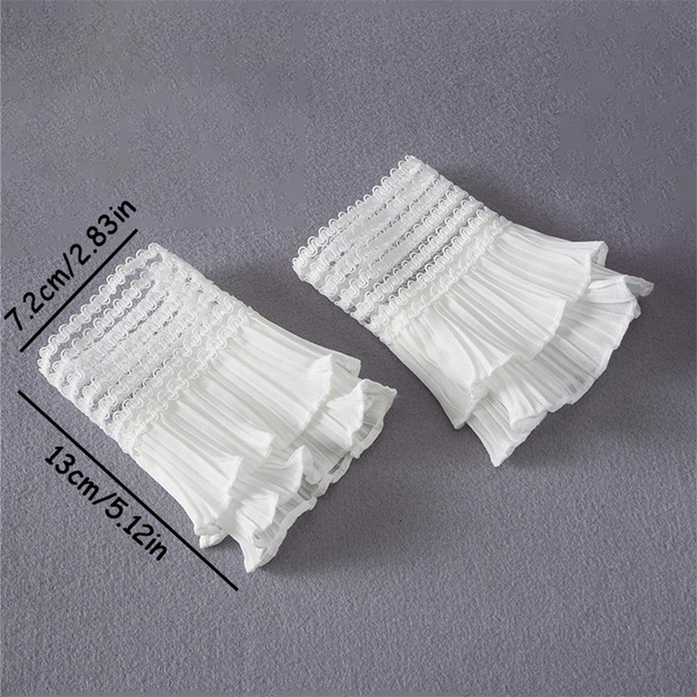 1 Pair Women Wrist Cuffs Detachable Lace Ruffled Winter Autumn Hoodie Sweater Sweatshirt Hoodie False Sleeves Tulle