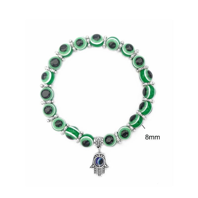 Модный браслет с турецким синим глазом, браслет с ладонью Фатимы, браслет с бусинами от сглаза