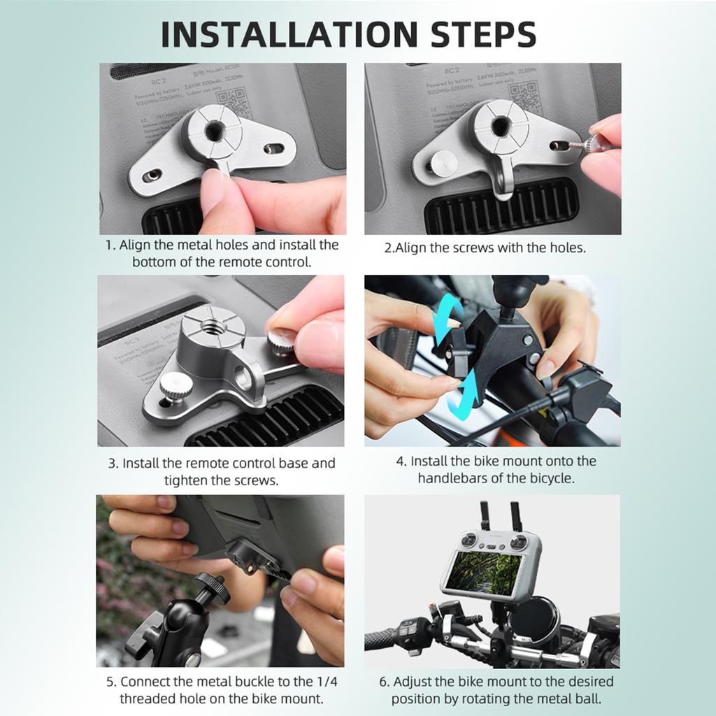 Адаптер для крепления на велосипеде для пульта дистанционного управления Air 3/Action 2/Pocket 3, кронштейн для крепления на велосипеде, основание для пульта дистанционного управления, аксессуары