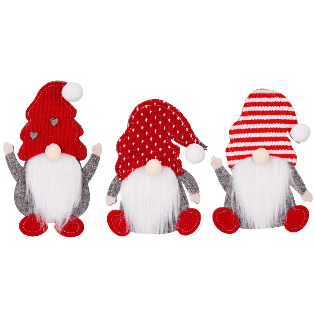 Christmas Ornaments Gnome Santa Claus Xmas Cutlery Set Holder Knife Fork Bags Tableware Home New Year Cover Decorations Supplies
