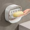 1pcs Premium Wall Mounted Soap Dispenser with Lid Hassle-Free No Drilling Drain Rack, Space-Saving Storage for Modern Bathrooms