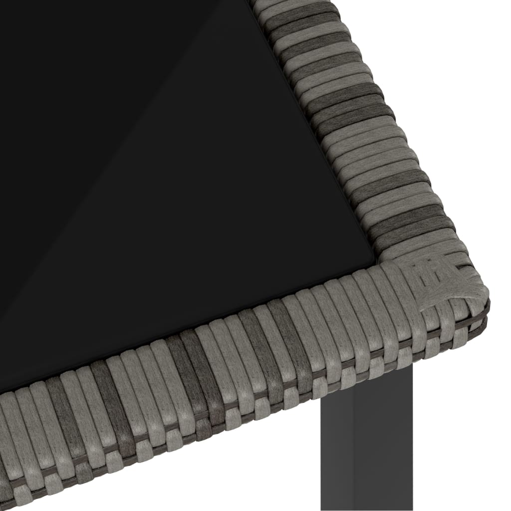 Garden Dining Table Gray 140 x 70 x 73 cm Poly Rattan