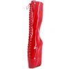 Fashion FHC 18CM Wedges Pony Heel Knee High Boots,Women Fetish Dance Shoes,Men Cosplay Botas,Lace-up,Black,Red,Pink,Blue,Custom Colors