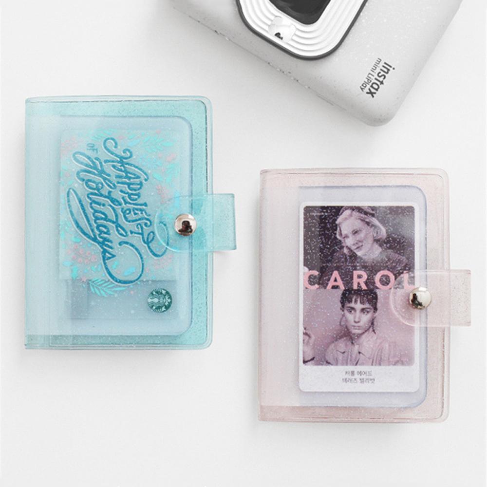 LOMO Cards Jelly Color Transparent Glitter Photo Album Card Holder Mini Photo Album Card Stock