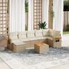 Garden Furniture Set - vidaXL - 8 Pcs - Beige Braided Resin - Washable Covers - Modular Design