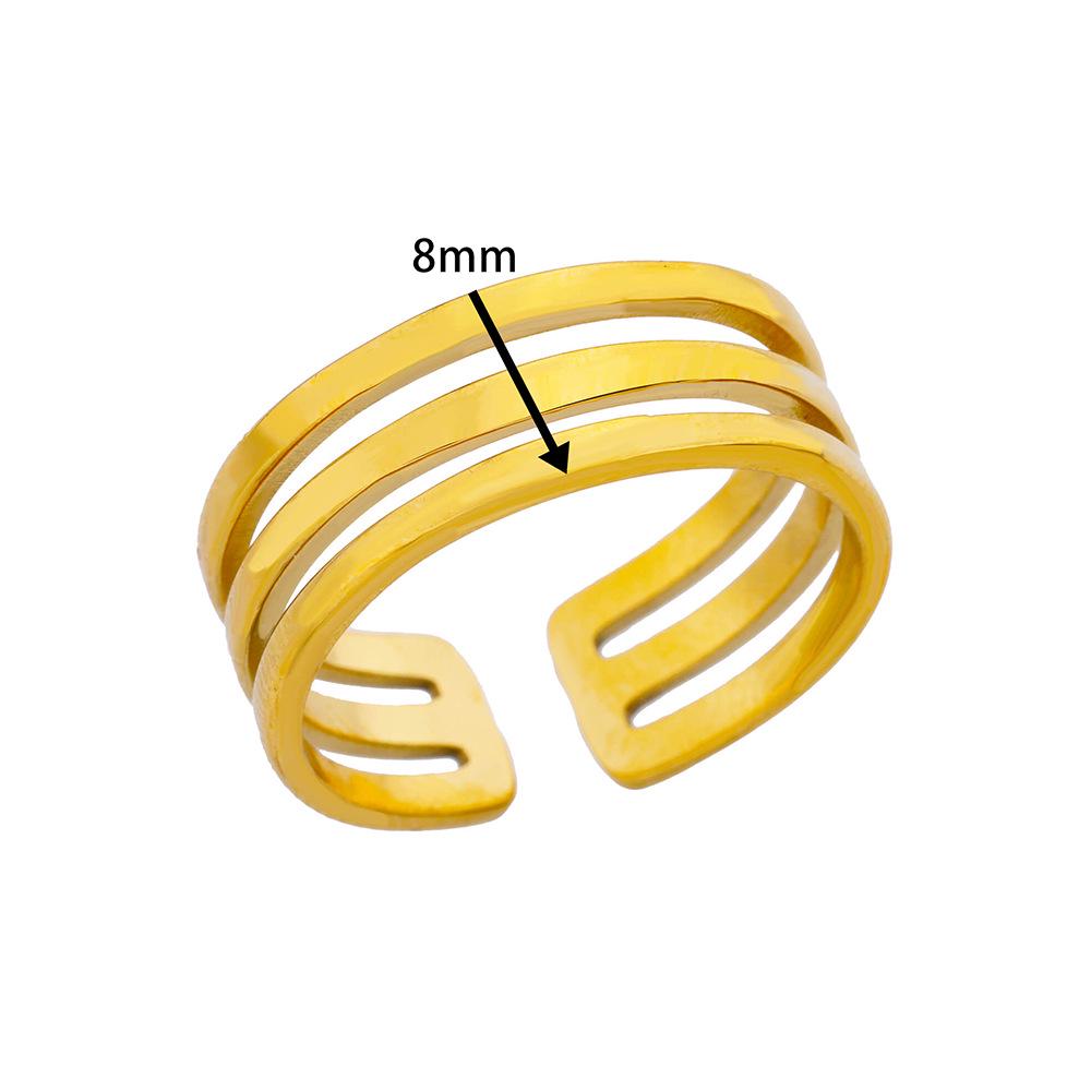 Stainless Steel Heart Geometric Hydraulic Ring for Women