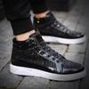 Модные мужские туфли на плоской подошве из кожи, ботильоны, мужская осенняя мода, яркие, удобные, повседневные кроссовки, повседневные высокие кроссовки в стиле ретро с золотым верхом