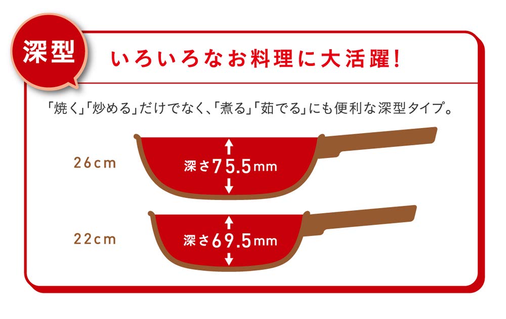 Tefal Вок 22см Глубокая сковорода Совместима с индукционными плитами Ruby Excellence Multi Titanium Excellence 6-слойное покрытие G13675 с ручкой "Сковорода для индукционной плиты" T-fal