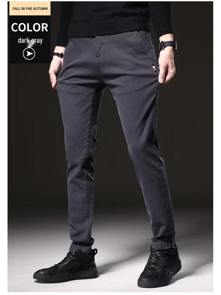 Men's Thick Fleece-Lined Straight-Leg Jeans - Autumn/Winter Fashion Trend