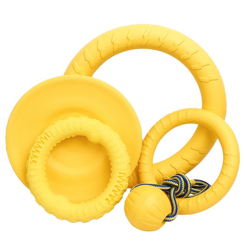 Плавающие игрушки из пены для собак, кольцо для кусания фрисби, игрушки для питомцев, веревочные игрушки-мячи для дрессировки собак на улице