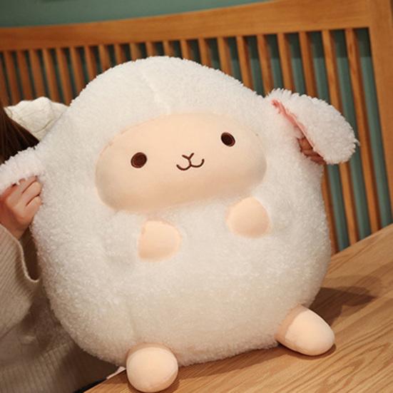Stuffed Sheep Doll Full Filling Sleeping Accompany Elastic Cute Plush Sheep Cushion for Entertainment