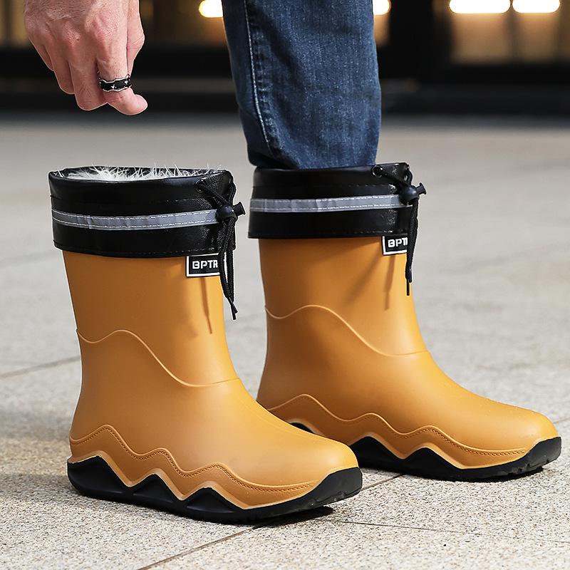 British Short and Medium Rain Shoes Chelsea Wading Boots Men's New Non-slip Rubber Boots Men's Outer Wear Shoes Fishing Shoes