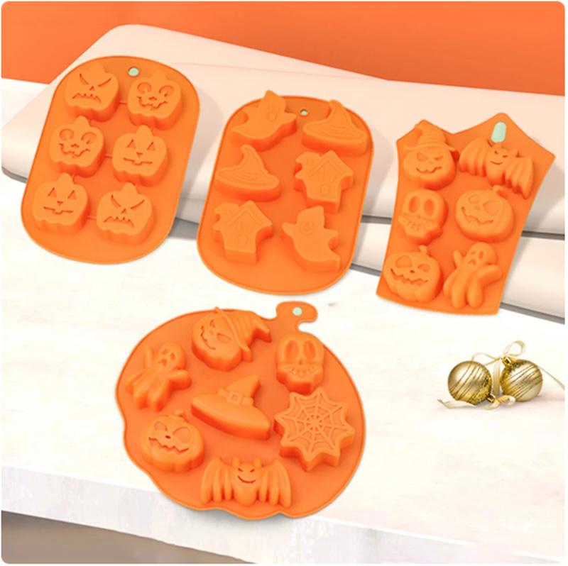 Хэллоуин страшная тыква силиконовая форма шляпа призрака череп кубик льда шоколадная еда форма для выпечки печенья печенье форма для выпечки торта