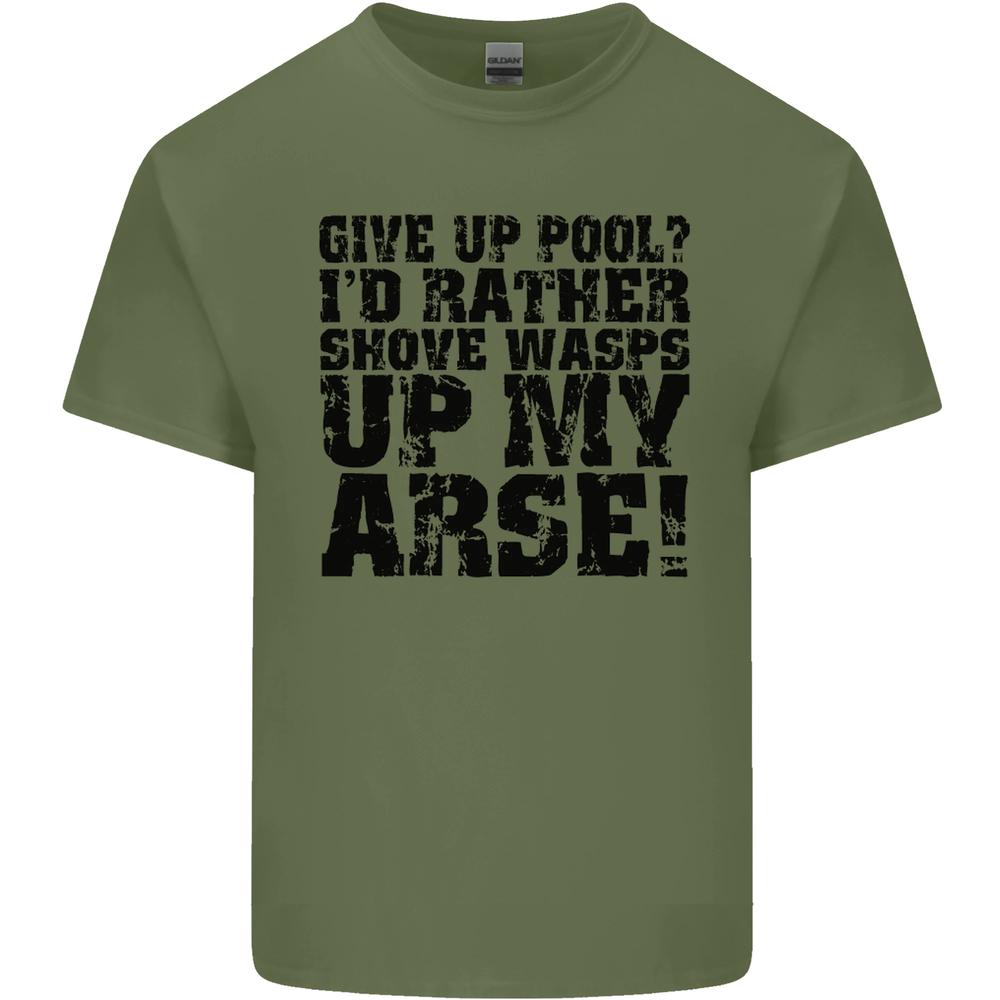 Give up Pool Player Funny Unisexs Cotton TShirt Tee Top