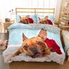 3D Dog King Queen Duvet Cover Funny Puppy Bedding Set For Kids Teens Adults Lovely Pet Animal Black 2/3pcs Polyester Quilt Cover