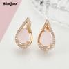 SIMJOO Циркон Женская мода Щедрый простой дизайн Серьги из натурального камня