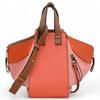 Auth Hammock Small 2Way Shoulder Handbag Leather Pink Orange Lo9998bf