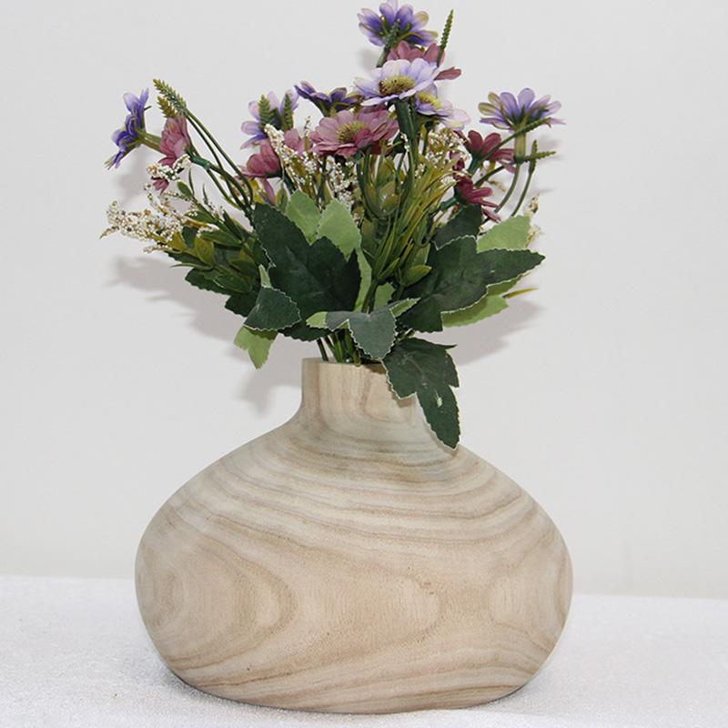 1 шт., цельный деревянный цветочный горшок, настольное украшение, гостиная, маленькая ваза, творческая композиция, ваза, украшение для дома