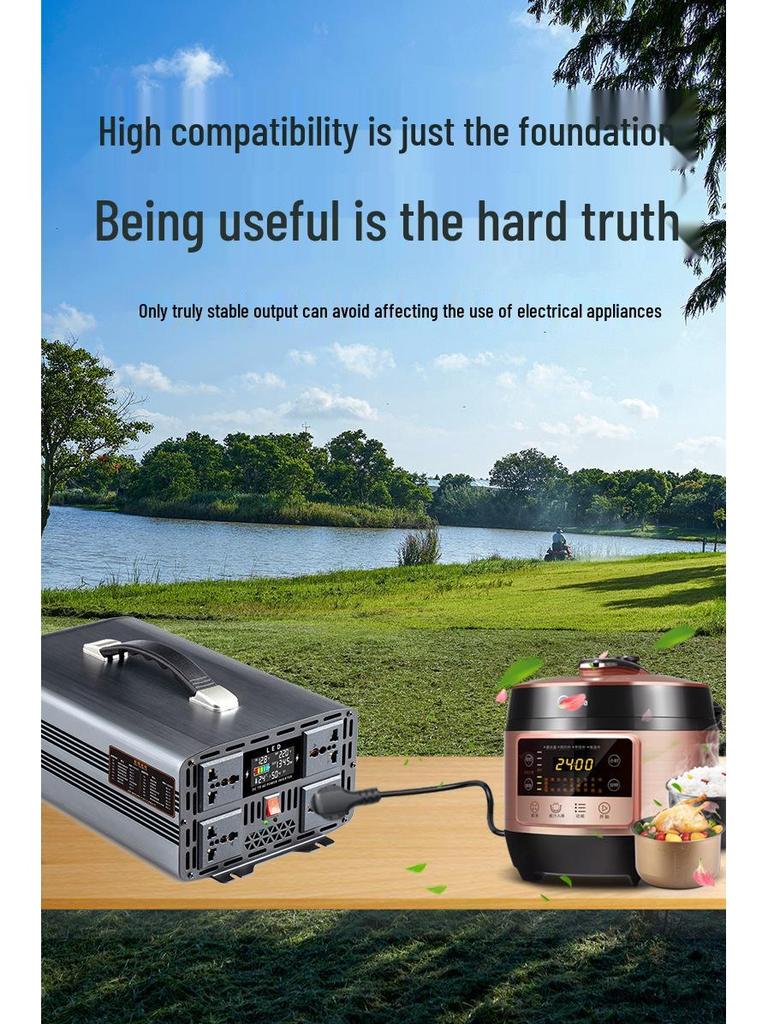 Автомобильный инвертор высокой мощности 12 В/24 В в 220 В с чистой синусоидой - Интеллектуальный преобразователь