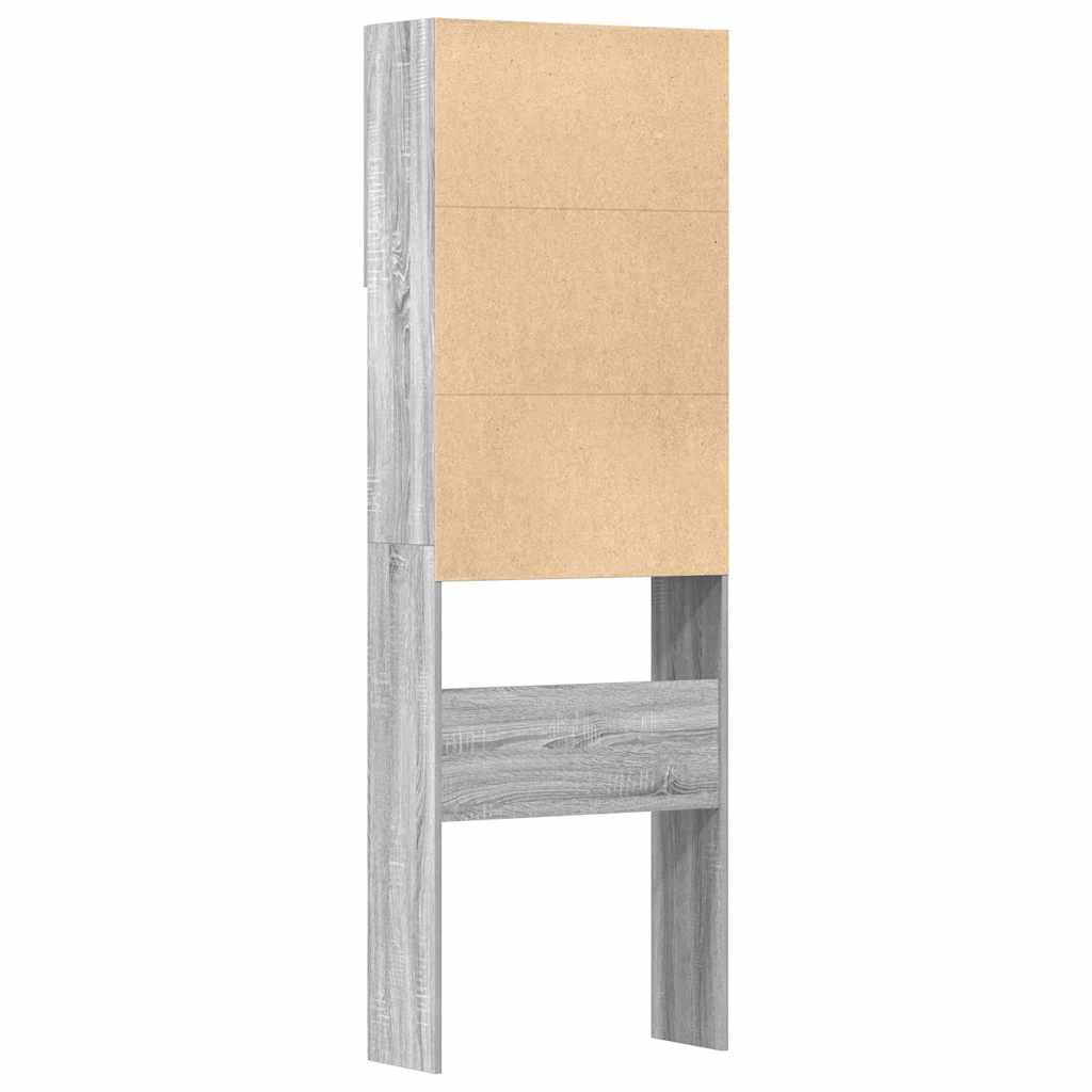 Washing Machine Cabinet Gray Sonoma 64 x 24 x 190 cm Engineered Wood