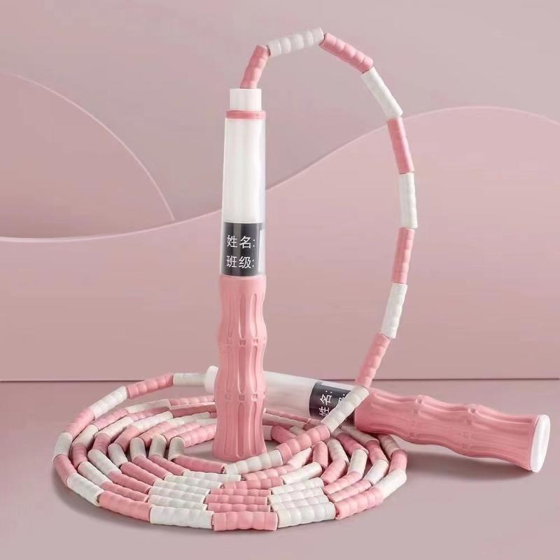 Мягкая резиновая скакалка для учеников начальной школы с бамбуковыми узлами, записываемое имя только для детей, спортивный инвентарь для детского сада, скакалка