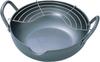 Tamahashi Deep Fried Pot 26cm IH Gas Fire Compatible Iron Made with Grease for Draining Oil Tempura Pot Made In Japan Gokuten GT-26W