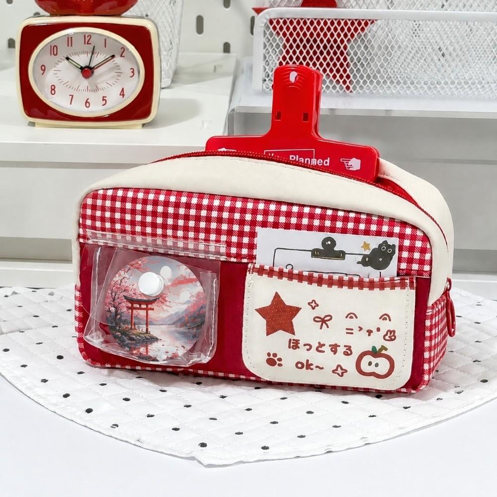 Shell Quilted Pencil Case Portable Pencil Pouch Cute Cartoon Stationery Bag Gift