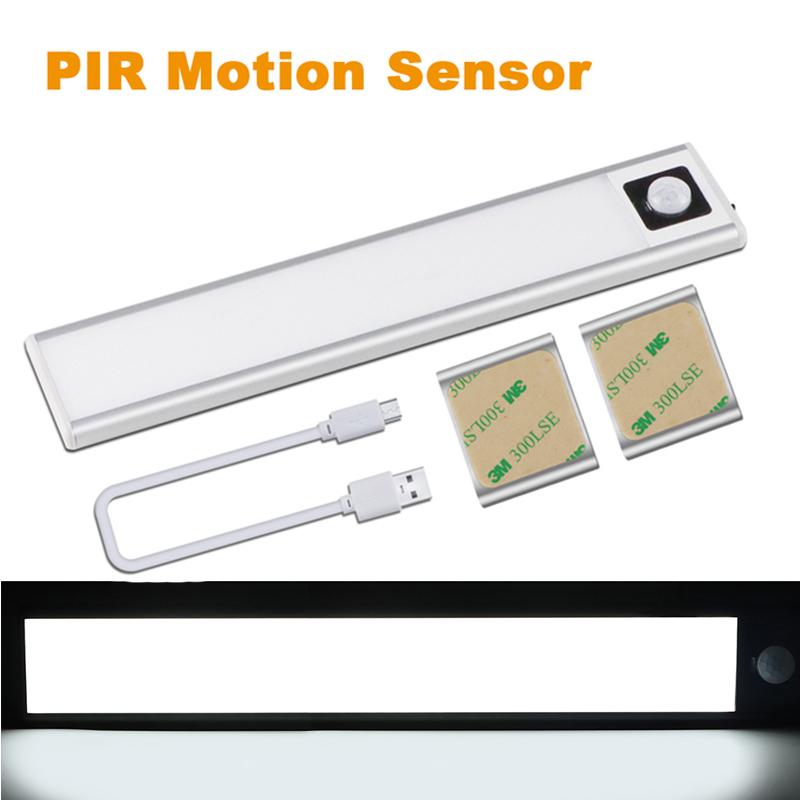 USB Portable Wireless Motion Sensor Light Rigid Strip Night Light Aluminum Profile LED Bar Light Kitchen Closet Stairs Wall Lamp
