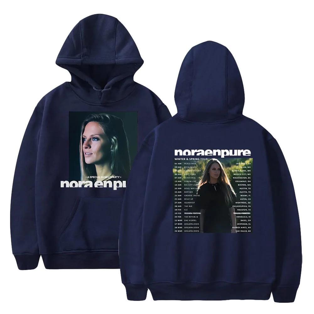 Худи Nora En Pure Tour Унисекс Повседневная Мода для Поездок Принт Свитшот