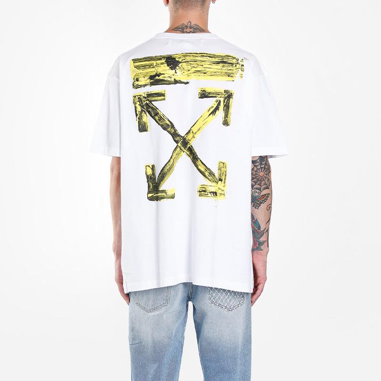 Off-White Белые мужские топы с короткими рукавами и акриловыми стрелками OMAA038F191850100160