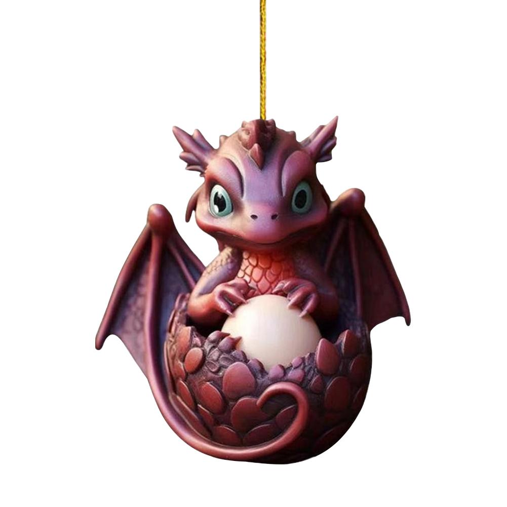 Christmas Dragon Pendant Novelty Dragon Egg Tree Pendant Acrylic Dragon Egg Decoration for Home and Car Decoration