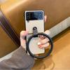 Роскошный чехол для телефона из искусственной кожи для Samsung Galaxy Z Flip 4 3, задняя крышка с портативным браслетом