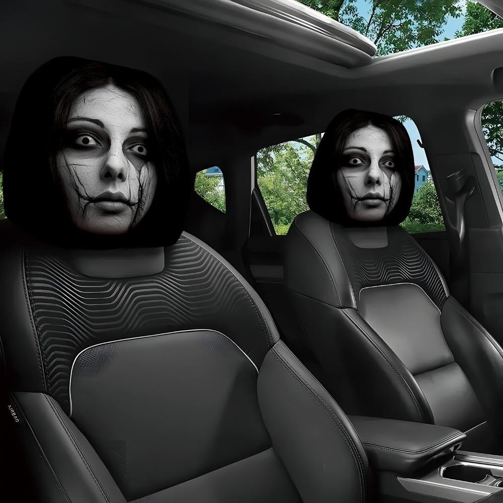 2PCS Elastic Halloween Car Headrest Covers Auto Interior Decoration Cover Decoration