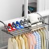 Retractable Balcony Clothes Rack for Drying: Rail for Windows, Radiators, and Railing Shoes.