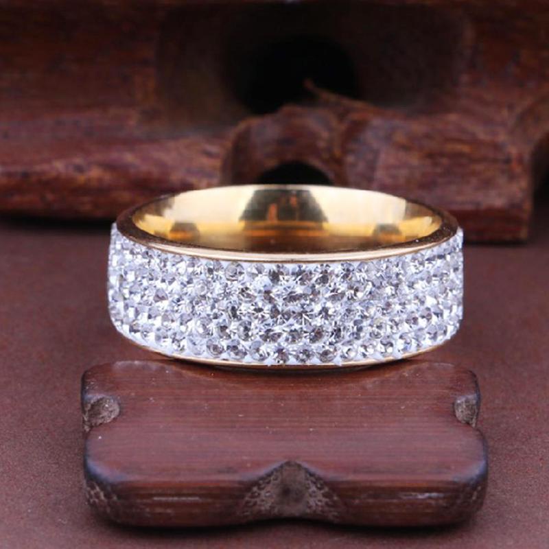 1PC Gift Jewelry Steel Ring Bling Titanium Accessories Lover Engagement Couple
