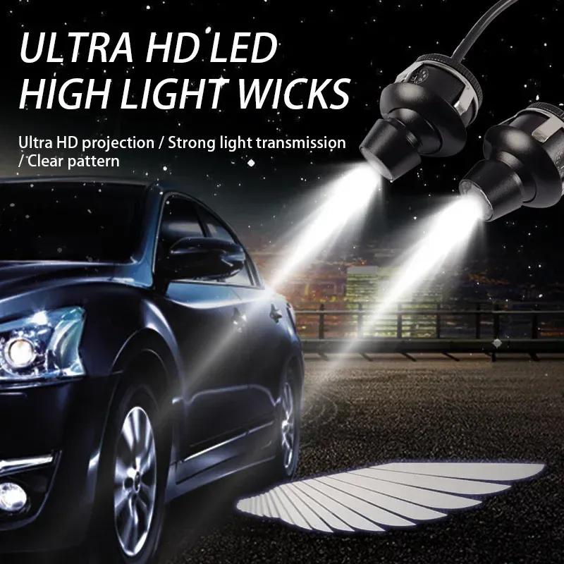 2PCS Car Angel Wings Light Welcome Lights Led Car Laser Lamp White Decoration Ambient Lamps Auto Accessories