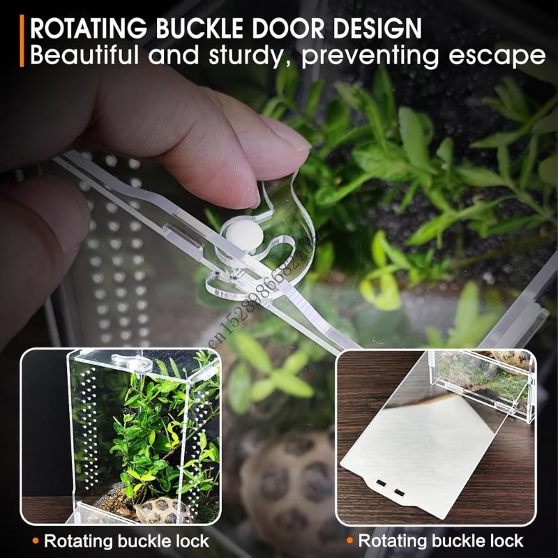 H7EA Акриловый террариум для прыгающих пауков, террариумы для насекомых, террариумы для рептилий, террариум для богомолов, террариум для лягушек