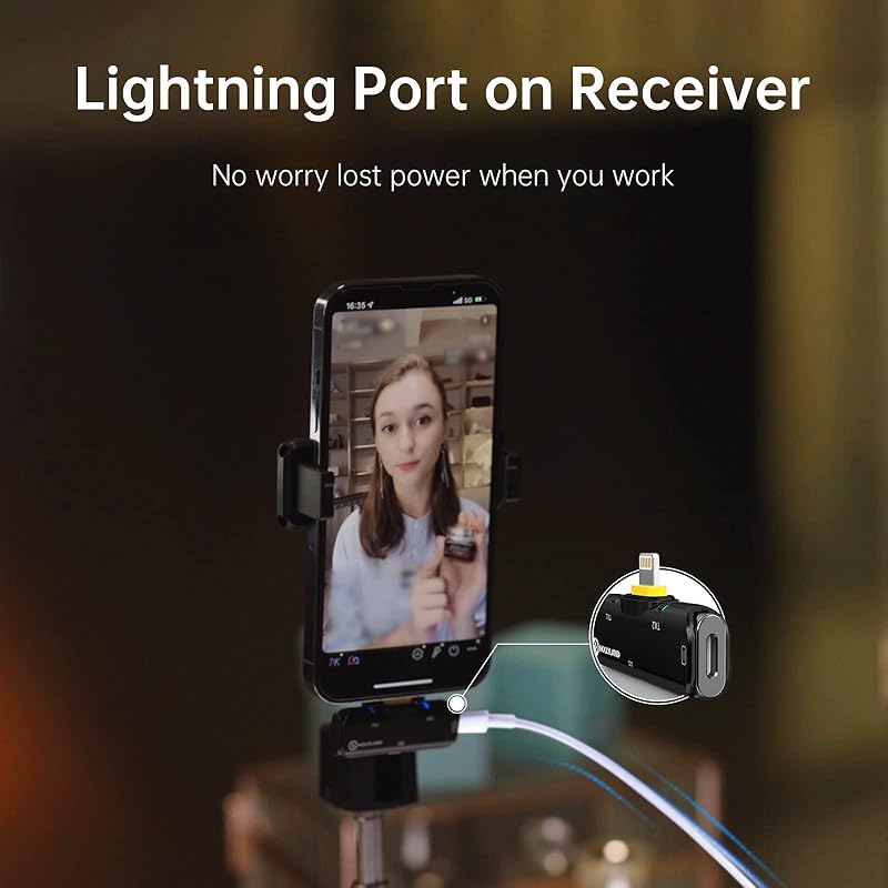 [MFi & Technical Conformity Certification Obtained] Wireless Microphone - Pin Microphone - Compatible with iPhone/iPad - Wireless Pin Microphone -